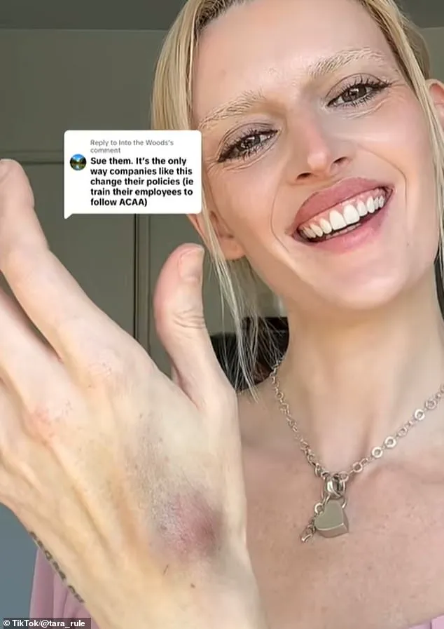 Tara Rule Claims American Airlines Refused to Assist with Carry-On, Leading to Hand Injury and Bruises