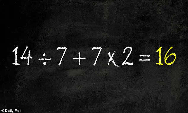 Viral Math Problem Sparks Heated Debate on X: Can You Solve 14 ÷ 7 + 7 × 2?
