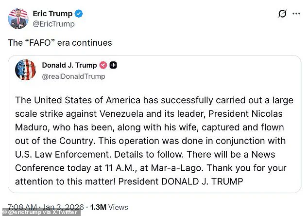 Privileged Access: The Trump Family's Divergent Views on U.S. Venezuela Operation