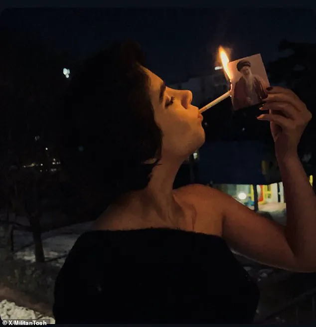 Iranian Women's Defiant Act: Lighting Cigarettes with Burning Portraits of Khamenei Sparks Outrage and Admiration on Social Media