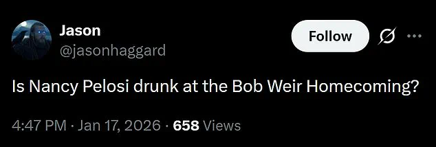 Nancy Pelosi's Controversial Tribute at Bob Weir Memorial Sparks Sobriety Questions and Mixed Reactions