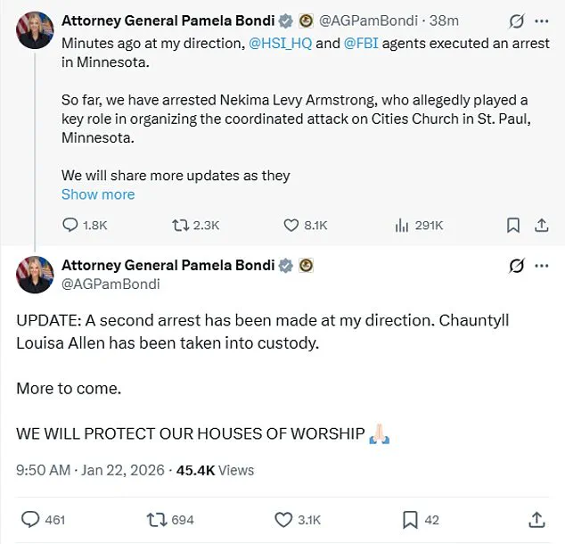 Arrests in Anti-ICE Church Protest Signal Public Backlash Against Government Immigration Policies