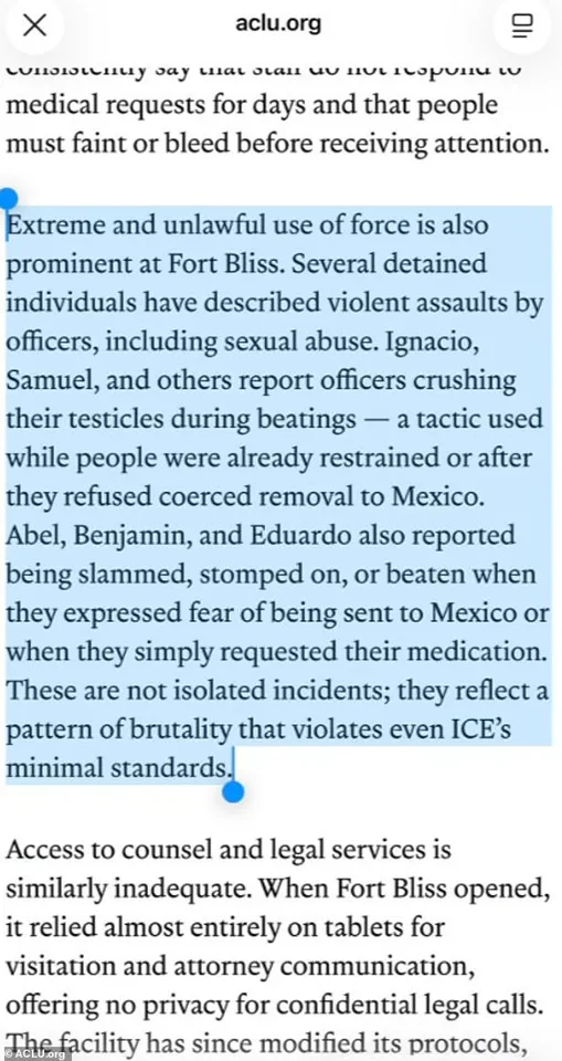 ACLU Alleges Severe Abuse at El Paso ICE Facility Amid Ongoing Controversy