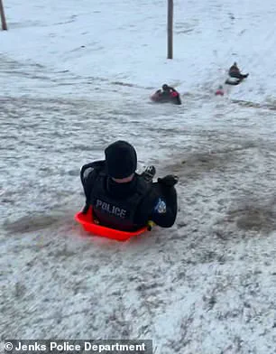 Oklahoma Police Officer's Accidental Sled Incident Highlights Public Safety Concerns Ahead of Winter Storm