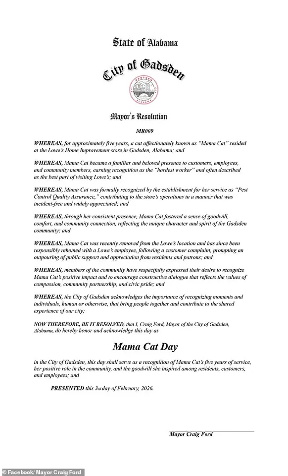 Beloved 'Quality Assurance Cat' Removed from Lowe's Store Amid Community Backlash