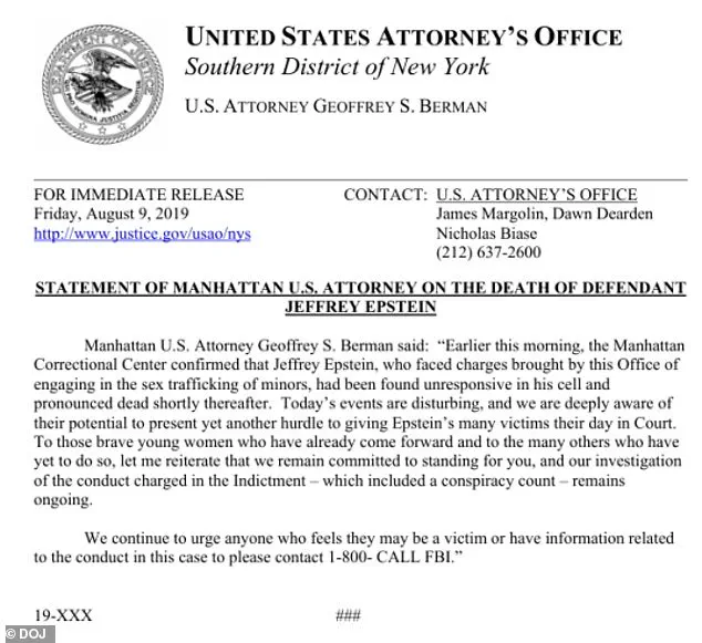 Discrepancy in Epstein's Death Date in Federal Documents Raises Transparency Questions