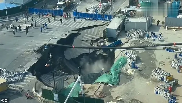 Massive Sinkhole Swallows Shanghai Road in Sudden Collapse; Dramatic Footage Shows Chaotic Escape