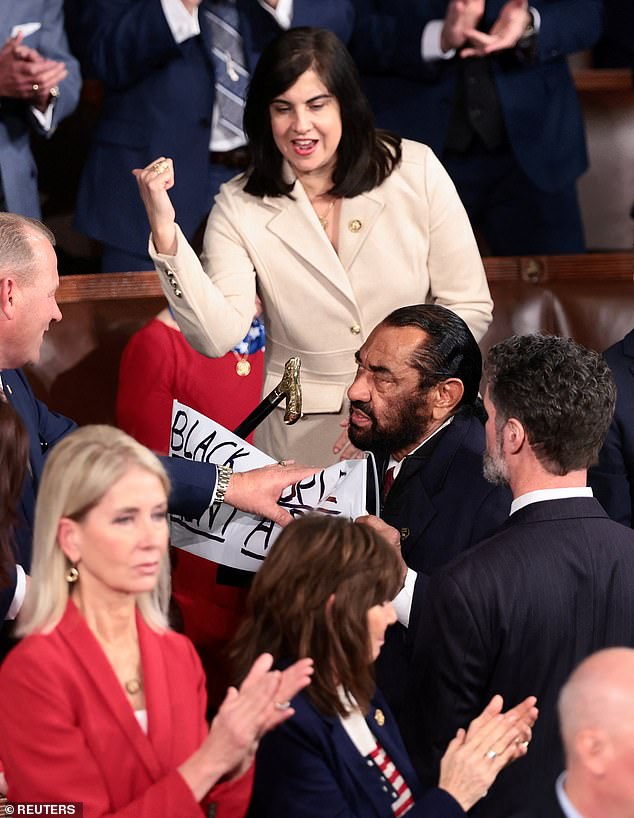 Texas Democrat Al Green Ejected from State of the Union Over Protest Sign Condemning Trump's AI-Generated Video