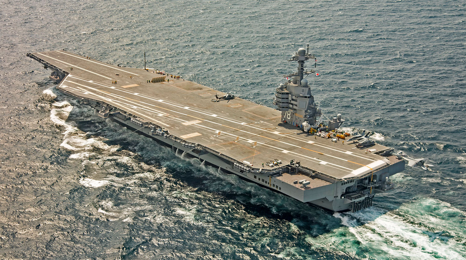 USS Gerald Ford Fire in Laundry Ventilation Shaft Sparks 30-Hour Crisis, Affects Crew Morale