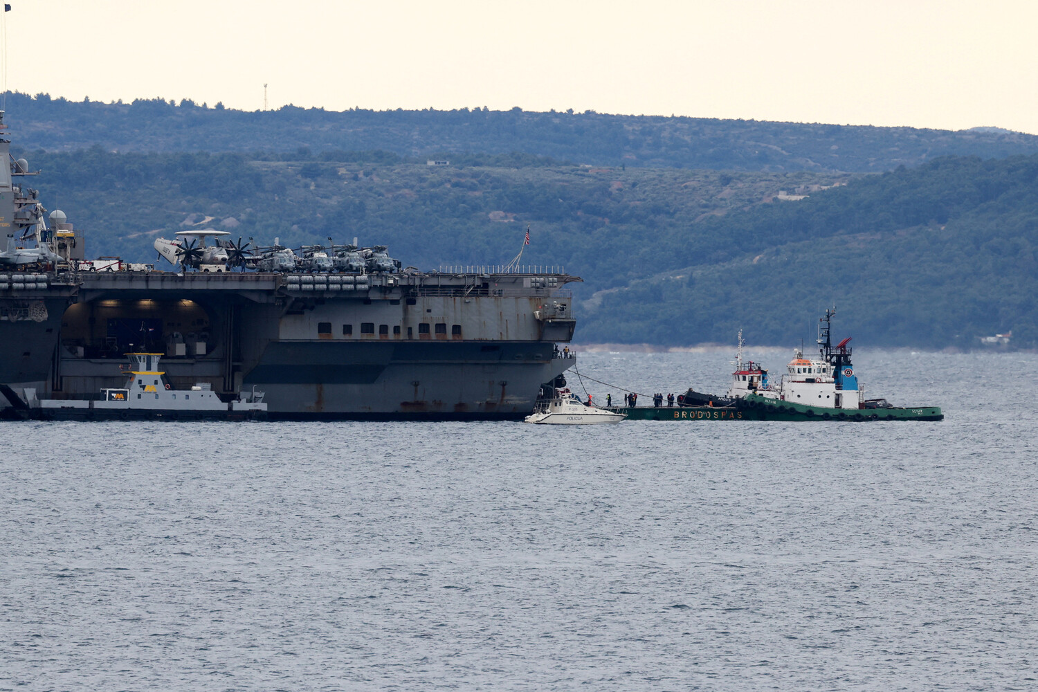 USS Gerald R. Ford Arrives in Croatia for Maintenance After Red Sea Combat Missions and Fire Incident