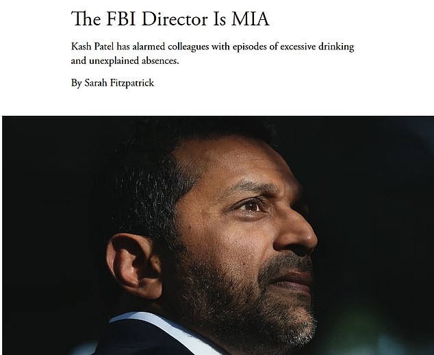 FBI Director Kash Patel Denies Severe Drinking Problem After Atlantic Exposé