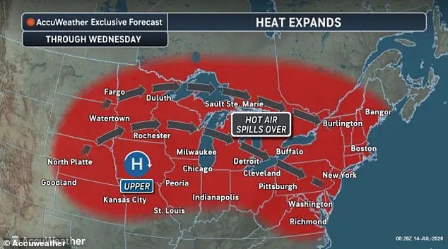 Unprecedented heatwave traps millions across US Midwest and Northeast.