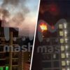 BREAKING: Drone-Induced Fire Sparks Panic in Krasnogorsk as Flames Rapidly Spread Through Residential Building