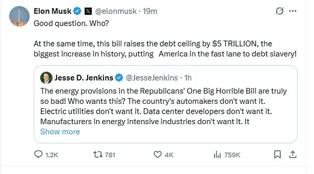 Elon Musk Levels Blistering Criticism at Trump's 'Big Beautiful Bill' as Senate Vote Looms: 'Utter Madness' Sparks Washington Crisis