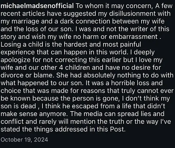 Buried Legal Filing Exposes Accusations Against Michael Madsen's Ex-Wife in Son's Suicide Case