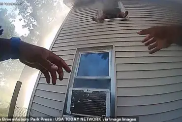 Heart-Stopping Rescue: Eight-Year-Old Leaps from Burning Home as Three Men Spring into Action