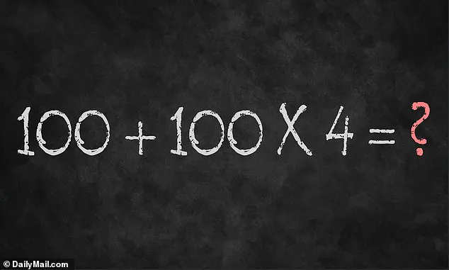 Simple Math Problem Sparks Online Firestorm as Users Debate 100 + 100 × 4 = ?