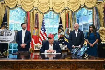 Trump Announces 2026 World Cup Draw in DC, Pledges 'A $30 Billion Economic Boom' as Vice President Vance and FIFA President Infantino Stand by His Side
