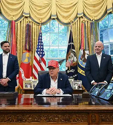 Trump Announces 2026 World Cup Draw in DC, Pledges 'A $30 Billion Economic Boom' as Vice President Vance and FIFA President Infantino Stand by His Side