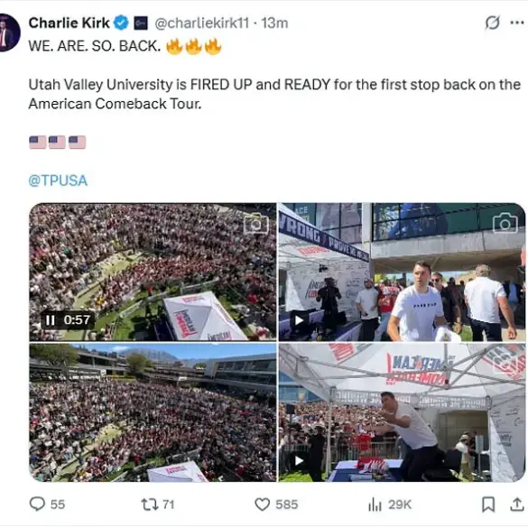Shooting at Turning Point USA Event at Utah Valley University: Witness Videos Surface